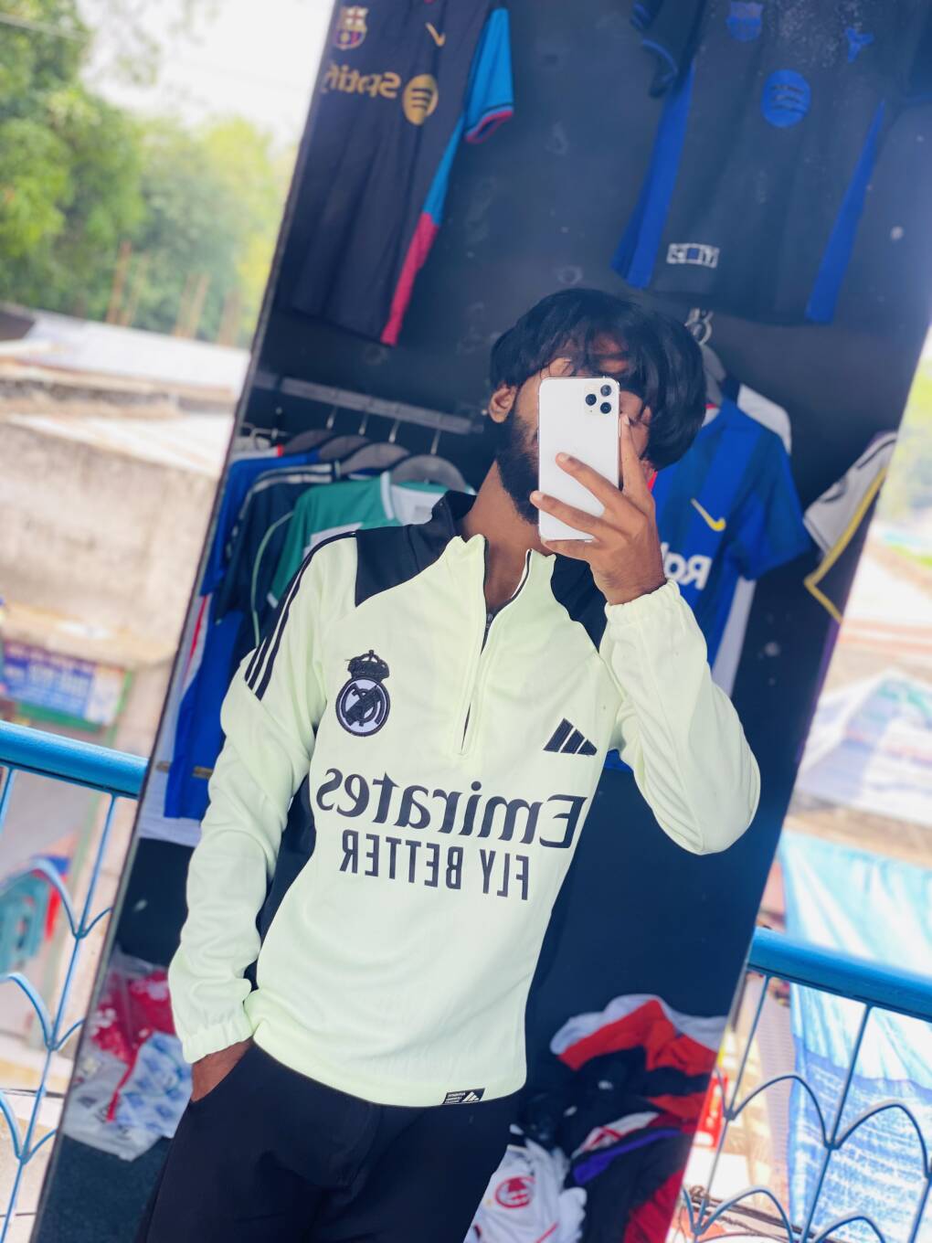 Real Madrid Lime Green Training Top